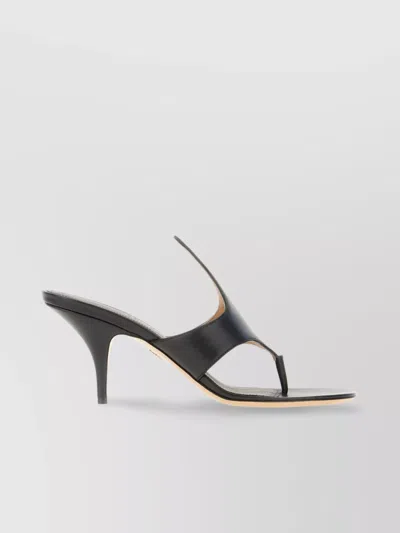 Ferragamo Leather Mules With Kitten Heel And Thin Straps