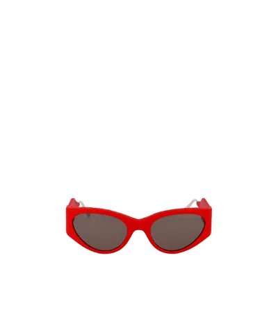 Ferragamo Leather Oversized Sunglasses In Red