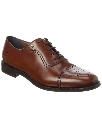 Ferragamo Leather Oxford In Brown