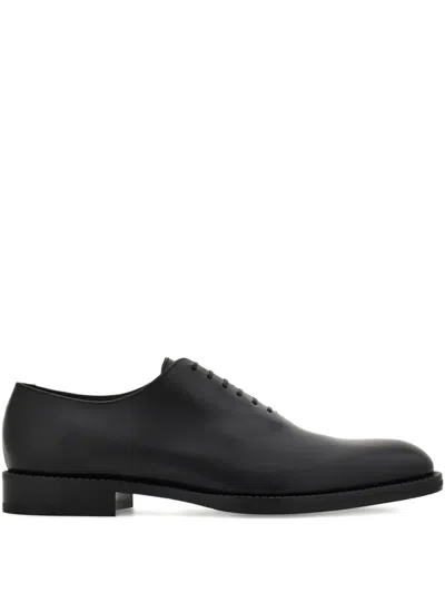 Ferragamo Leather Oxford Shoes In Black