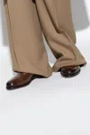 Ferragamo Leather Oxford Shoes In Brown