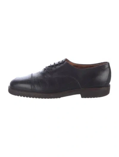 Pre-owned Ferragamo Leather Oxfords In Black