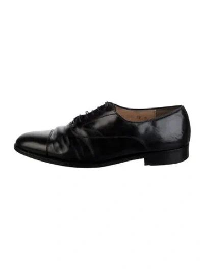 Pre-owned Ferragamo Leather Oxfords In Black