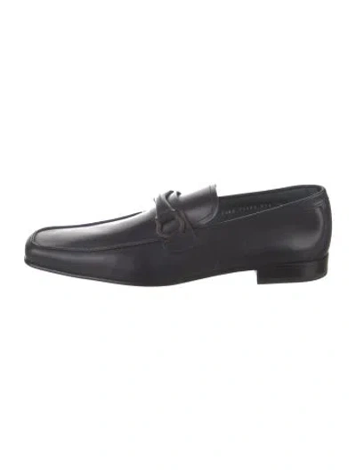 Pre-owned Ferragamo Leather Oxfords In Black