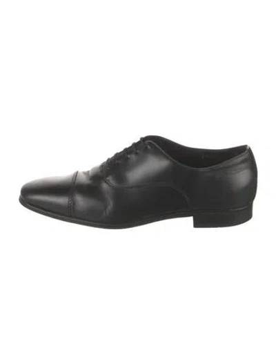 Pre-owned Ferragamo Leather Oxfords In Black