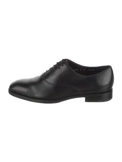 Pre-owned Ferragamo Leather Oxfords In Black