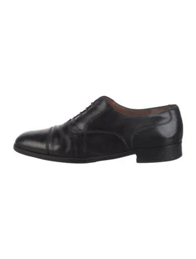 Pre-owned Ferragamo Leather Oxfords In Black