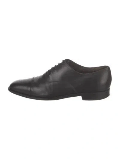 Pre-owned Ferragamo Leather Oxfords In Black