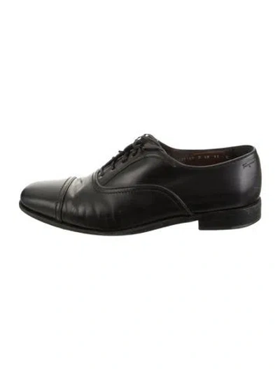 Pre-owned Ferragamo Leather Oxfords In Black