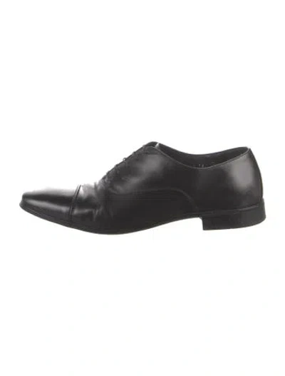 Pre-owned Ferragamo Leather Oxfords In Black