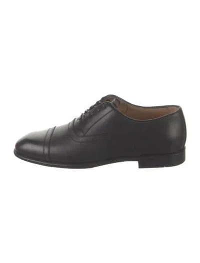 Pre-owned Ferragamo Leather Oxfords In Black