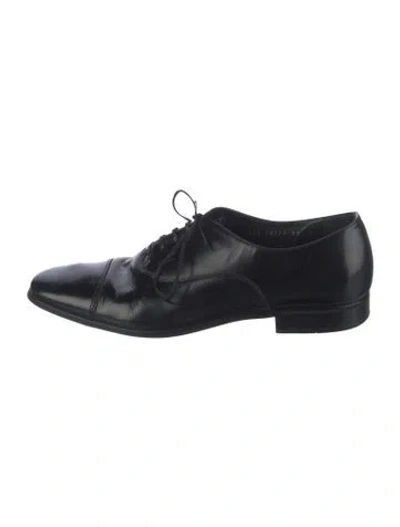Pre-owned Ferragamo Leather Oxfords In Black