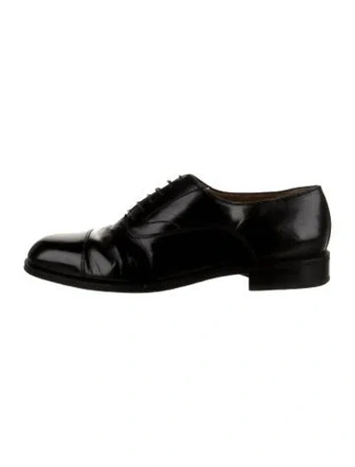 Pre-owned Ferragamo Leather Oxfords In Black