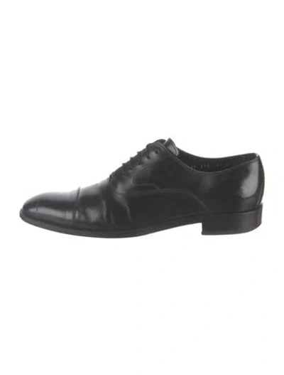 Pre-owned Ferragamo Leather Oxfords In Black