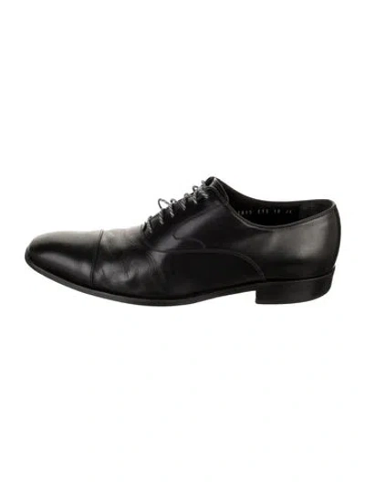 Pre-owned Ferragamo Leather Oxfords In Black