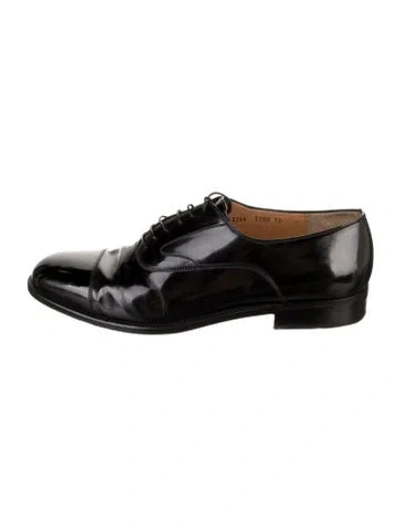 Pre-owned Ferragamo Leather Oxfords In Black