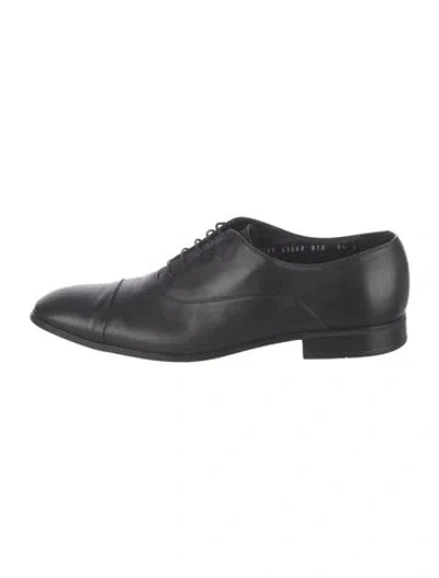 Pre-owned Ferragamo Leather Oxfords In Black