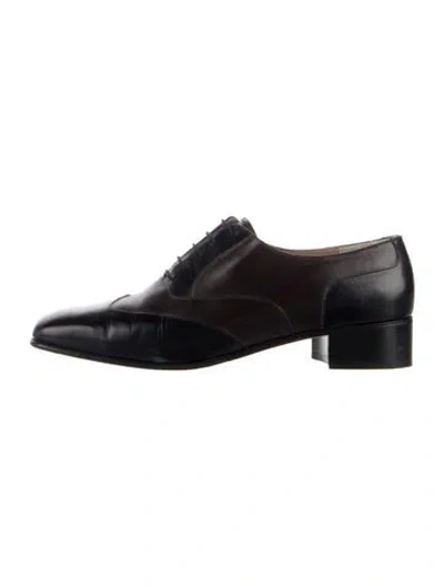 Pre-owned Ferragamo Leather Oxfords In Blue
