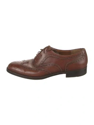 Pre-owned Ferragamo Leather Oxfords In Brown