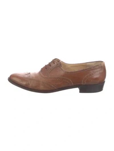 Pre-owned Ferragamo Leather Oxfords In Brown