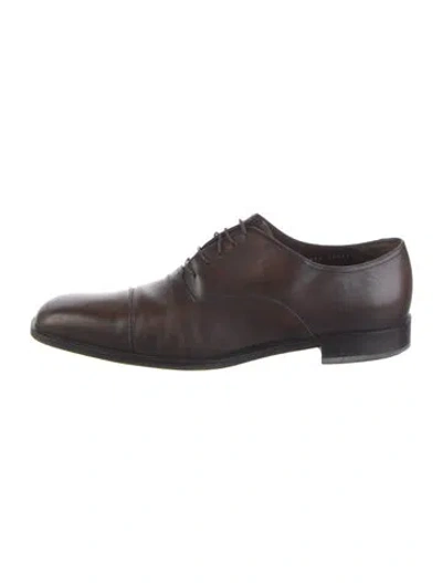Pre-owned Ferragamo Leather Oxfords In Brown