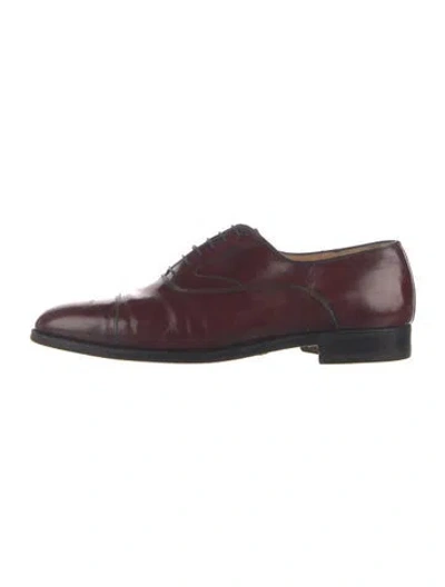 Pre-owned Ferragamo Leather Oxfords In Burgundy