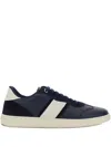 Ferragamo Low-top Blue Calfskin Sneakers In Blue
