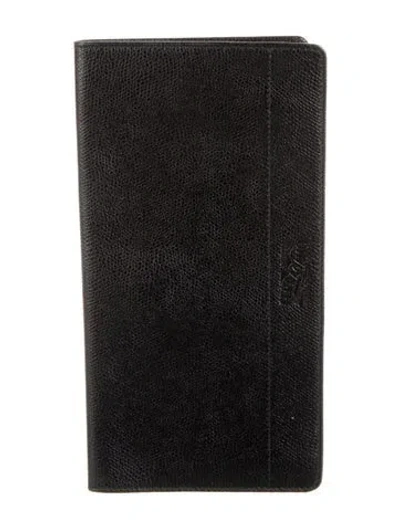 Pre-owned Ferragamo Leather Passport Holder In Black