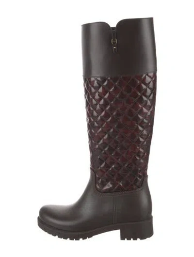 Pre-owned Ferragamo Leather Patterned Boots In Brown