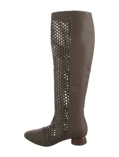 Pre-owned Ferragamo Leather Patterned Boots In Brown