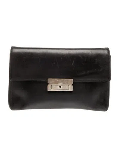 Pre-owned Ferragamo Leather Portfolio In Black