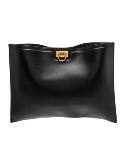 Pre-owned Ferragamo Leather Portfolio In Black