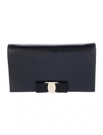 Pre-owned Ferragamo Leather Pouch In Black