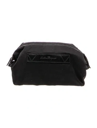 Pre-owned Ferragamo Leather Pouch In Black