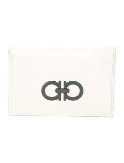 Pre-owned Ferragamo Leather Printed Card Holder In Neutral