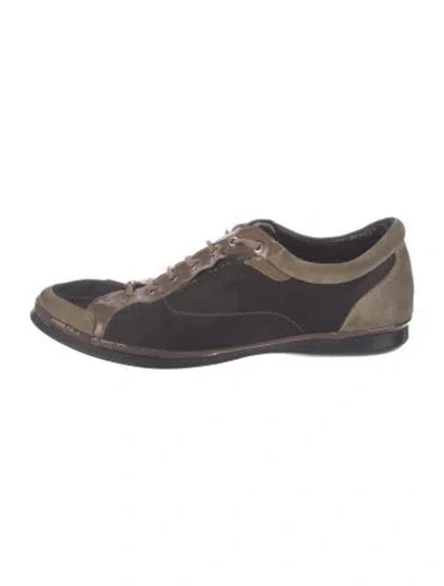 Pre-owned Ferragamo Leather Printed Sneakers In Blue