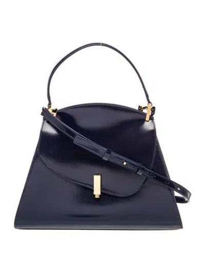 Pre-owned Ferragamo Leather Prisma Medium In Blue