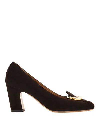 Ferragamo Leather Pumps In Brown