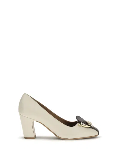 Ferragamo Leather Pumps In Neutral