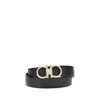 Ferragamo Leather Reversible Belt In Black