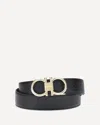 Ferragamo Leather Reversible Belt In Black