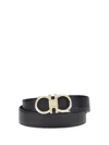 Ferragamo Leather Reversible Belt In Black