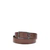 Ferragamo Reversible Leather Belt Stitched Rod In Brown