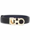 Ferragamo Leather Reversible Belt In Black
