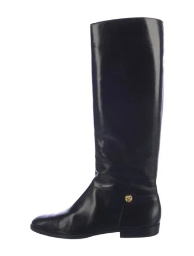 Pre-owned Ferragamo Leather Riding Boots In Blue