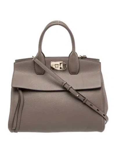 Pre-owned Ferragamo Leather Salvatore Studio Bag Large In Pink