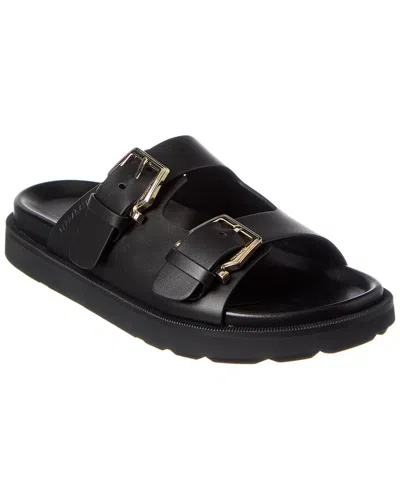 Ferragamo Leather Sandal In Black
