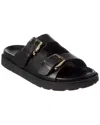 Ferragamo Leather Sandal In Black