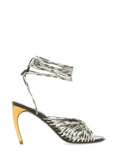 Ferragamo Calf Leather Sandals In Multi