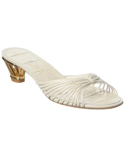 Ferragamo Leather Sandal In White